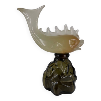 Archimède Seguso: Murano Luxardo fish carafe in glass paste circa 1969