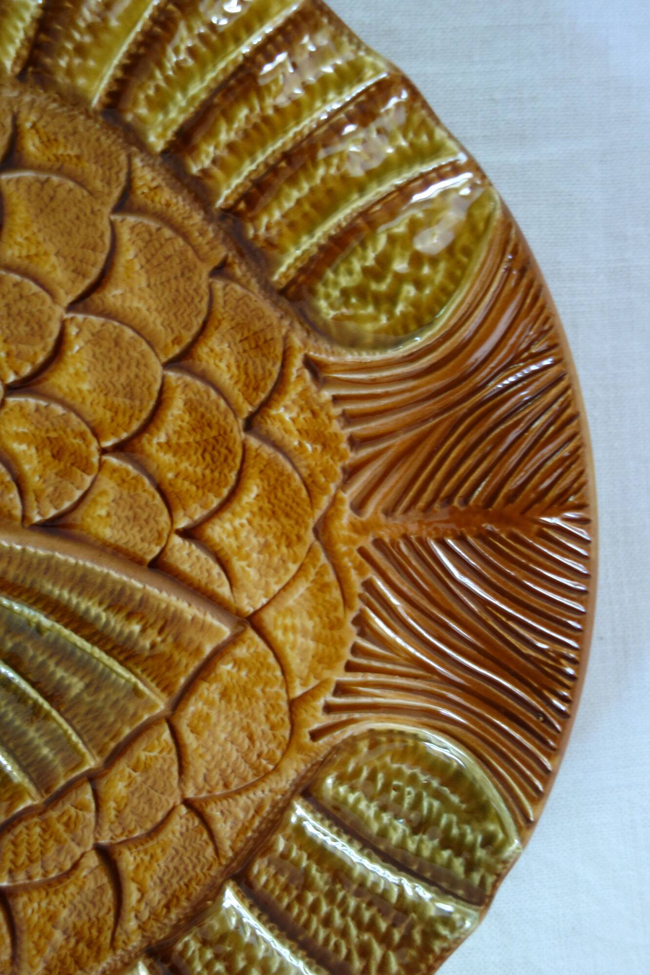 Fish service for 8 people, earthenware Sarreguemines.