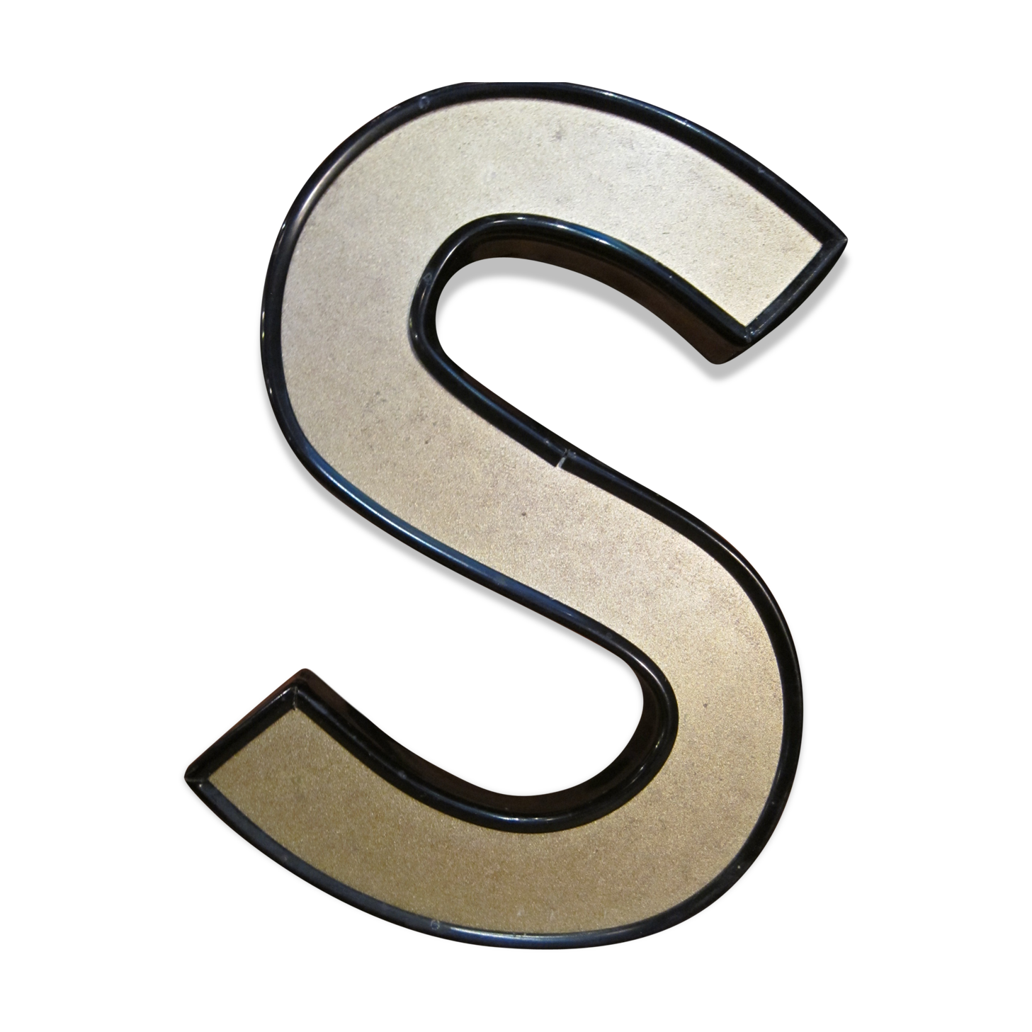 Teaches letter S vintage gold outlined in black format 15 x 21 cm