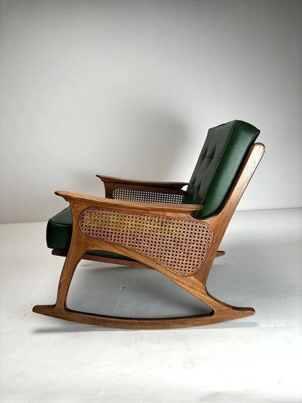 Mid-Century Modern Cane Rocking Chair, 1950s