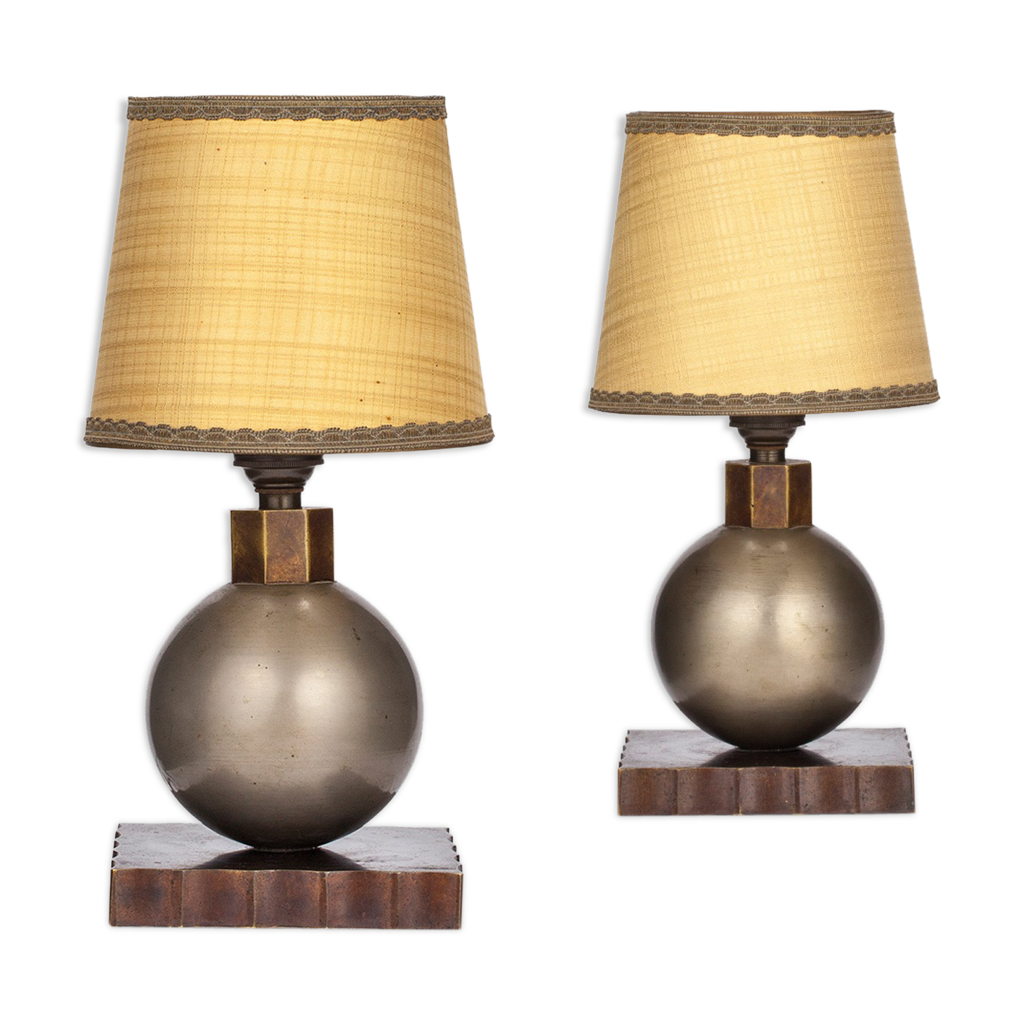 Pair of office lamps Edgar Brandt