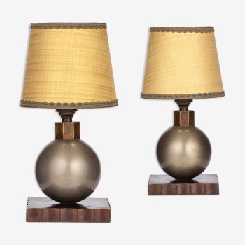 Pair of office lamps Edgar Brandt