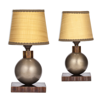 Pair of office lamps Edgar Brandt