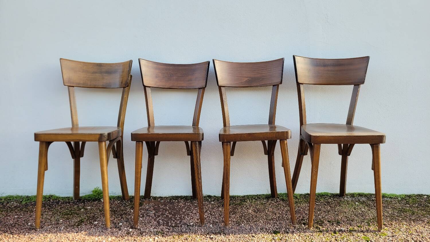 Série de 4 chaises de bistrot restaurant vintage- 1950s