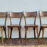 Série de 4 chaises de bistrot restaurant vintage- 1950s