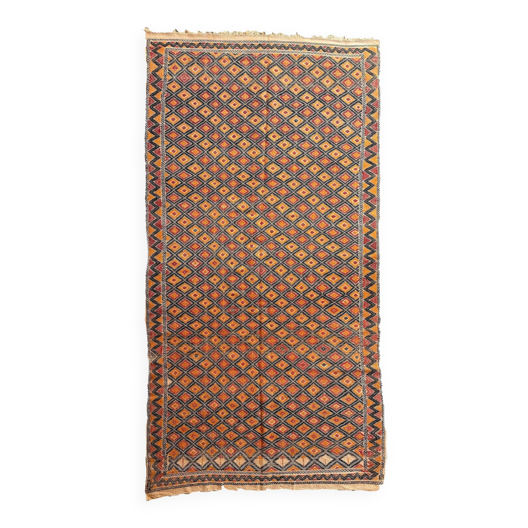Berber kilim zammour rug - 314 x 158 cm