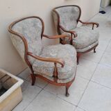 Paire de fauteuils bergère ancienne vintage