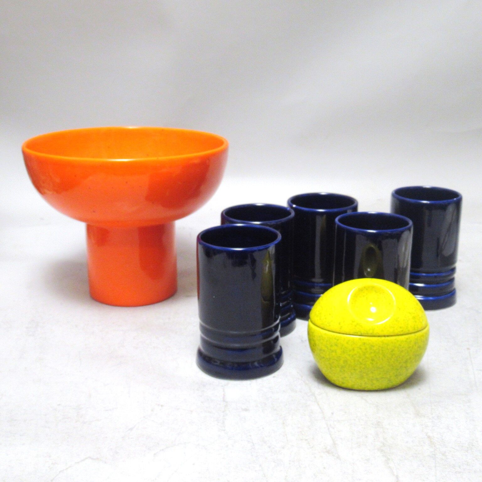 Orange ceramic vase Italy 60s