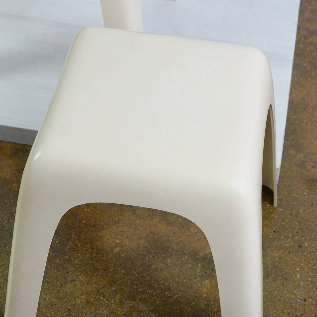 Beige plastic mid-century stools model No. by Valenti Milano Italy
