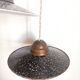 Pair of vintage enamelled sheet metal industrial pendant lights