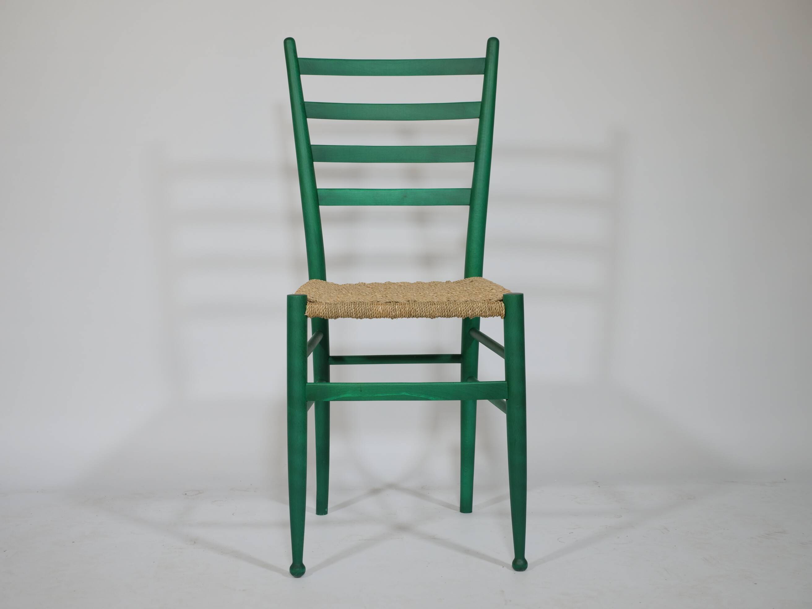 B&B Italy Wicker Chairs Table Colorful Mid-Century Design 60s 70s, Set of 5