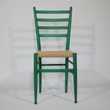 B&B Italy Wicker Chairs Table Colorful Mid-Century Design 60s 70s, Set of 5