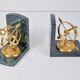 Nautical Brass & Marble Sundial Bookends, Set of 2