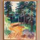 Swedish Oil on Canvas “Spår” by Gustaf Höglund, Vintage & Framed 57 × 49 cm