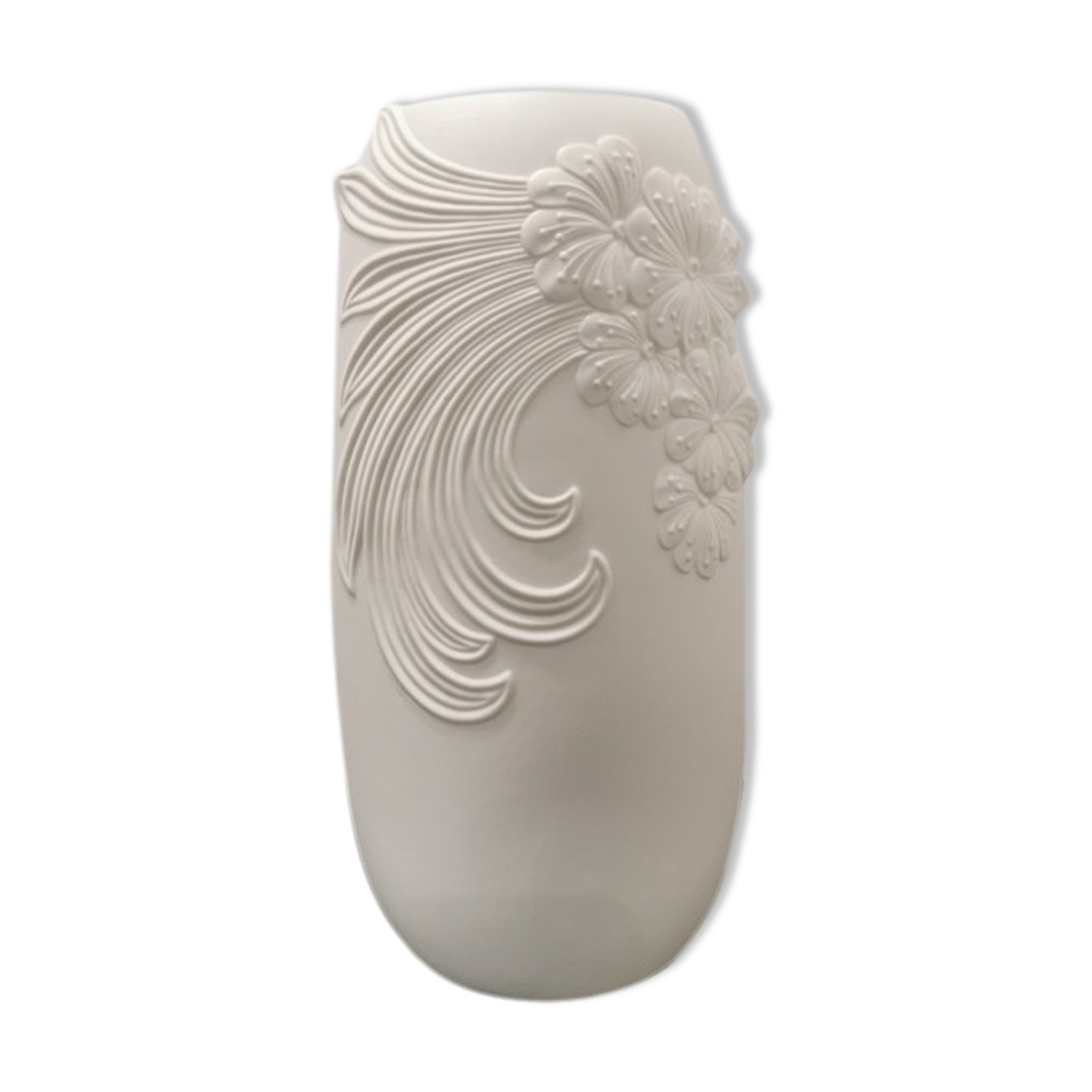 M Frey's white biscuit vase for Kaiser