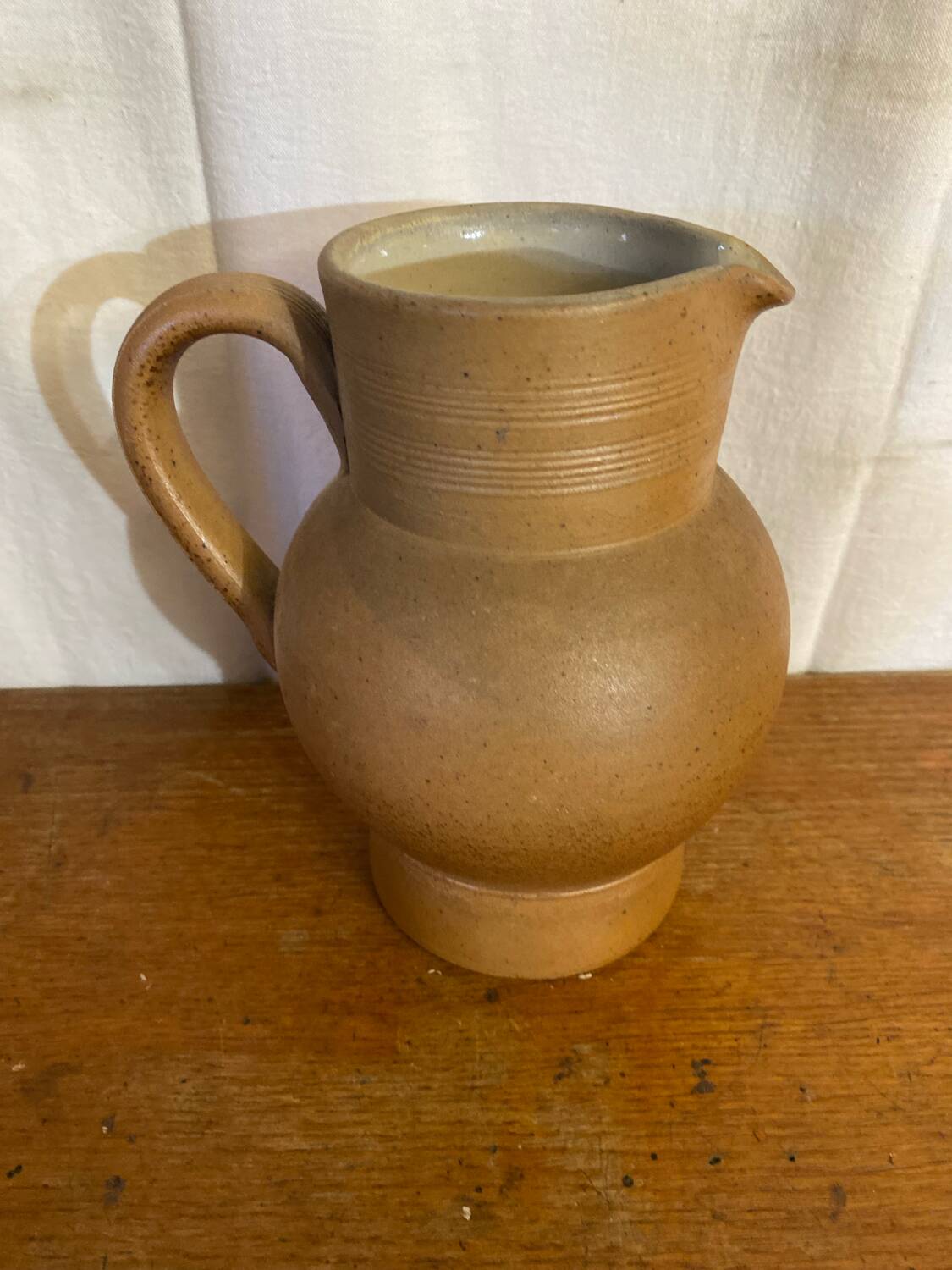 Antique pitcher stoneware from berry brown beige vintage kitchen