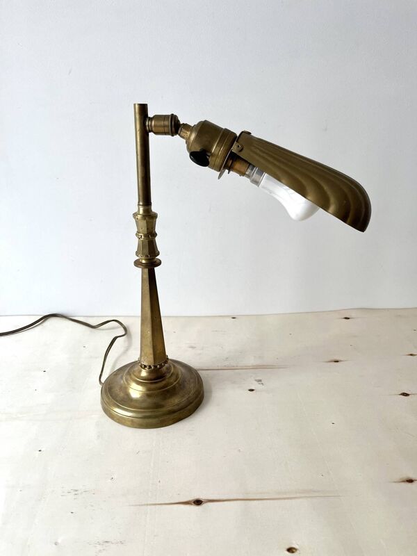 Lampe de bureau ''coquillage'' ancienne années 50, luminaire vintage