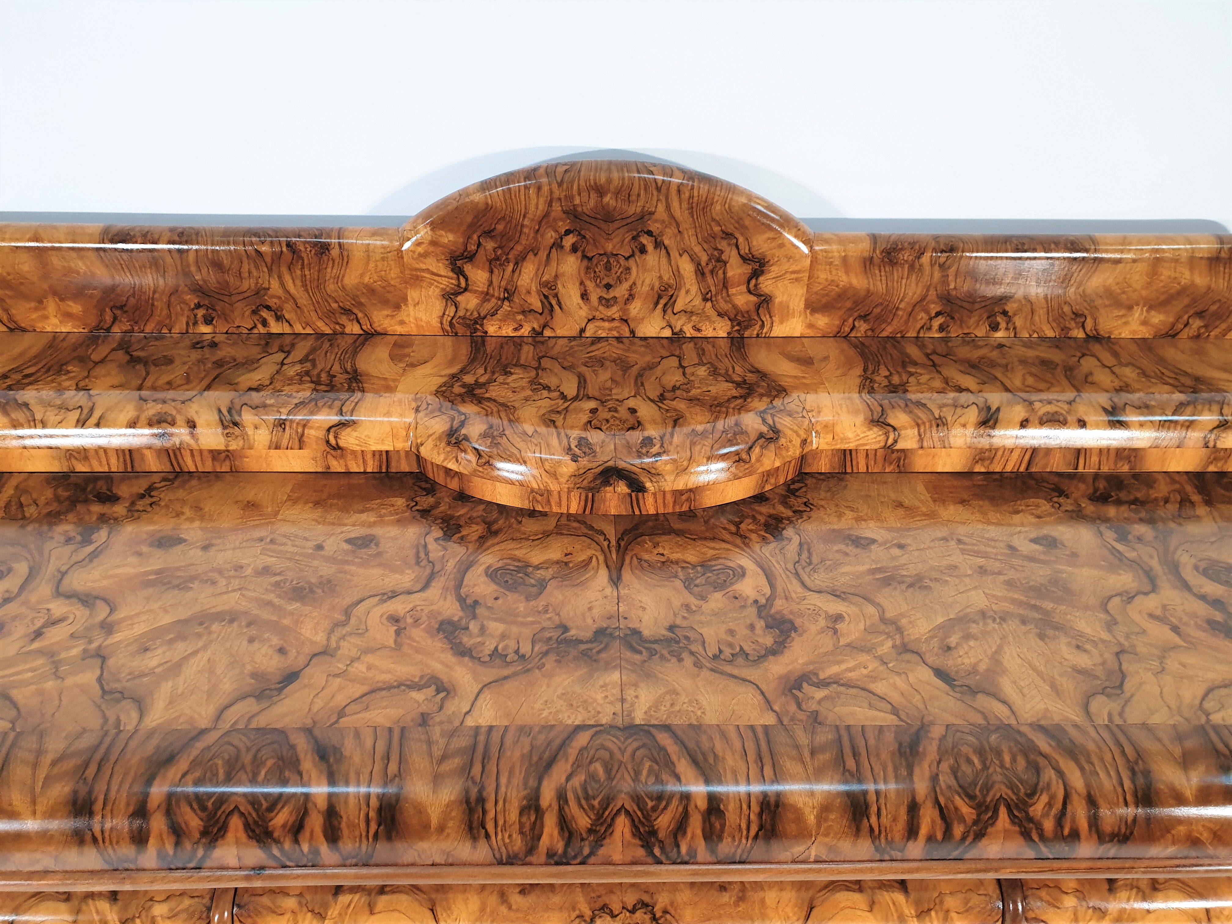 Art Deco Walnut Veneer Buffet, 1940s