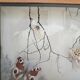 Three wooden frames with naturalized butterflies vintage 60s