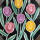 Vintage glazed ceramic trinket tray "The Tulips"