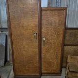 Art deco wardrobe in elm burl