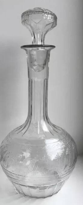 Old molded glass carafe early 20th century