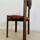 Set of 6 Girsberger Scandinavian style chairs from the 70s, vintage, solid wood, original fabric