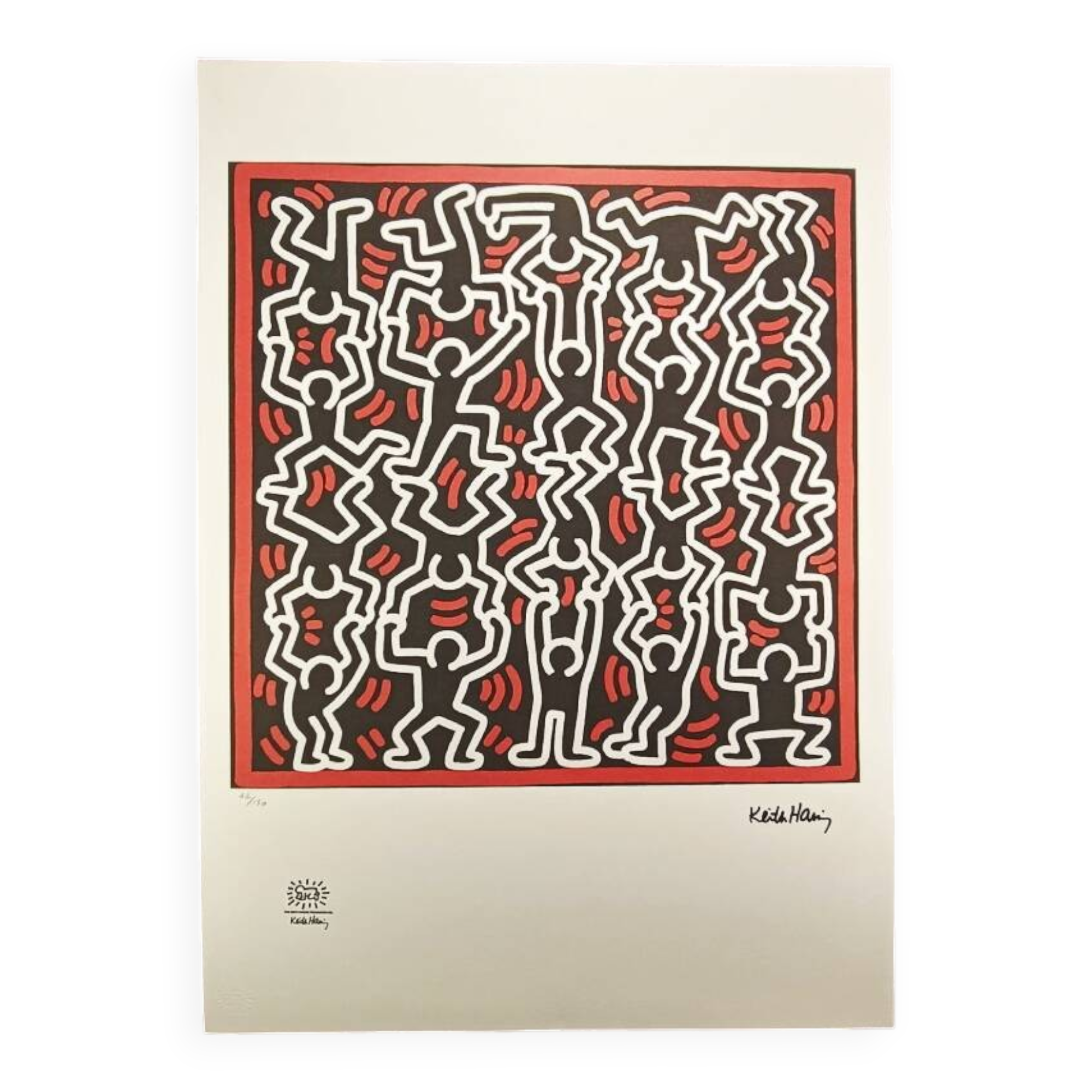 1990s Keith Haring Limited Edition Lithograph Numbered in Pencil.