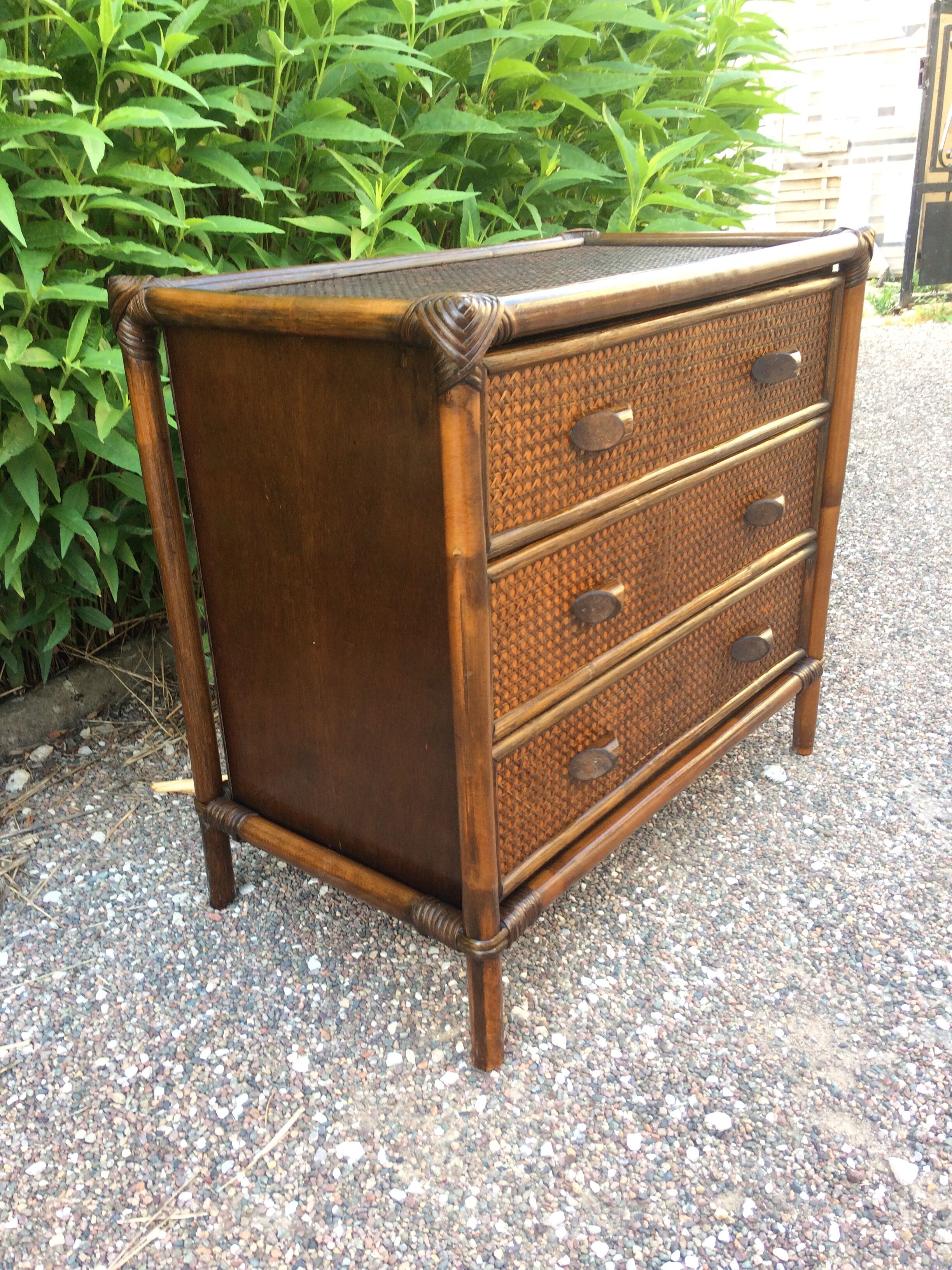 Bamboo and canning chest of drawers