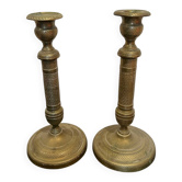 Pair of bronze candlesticks