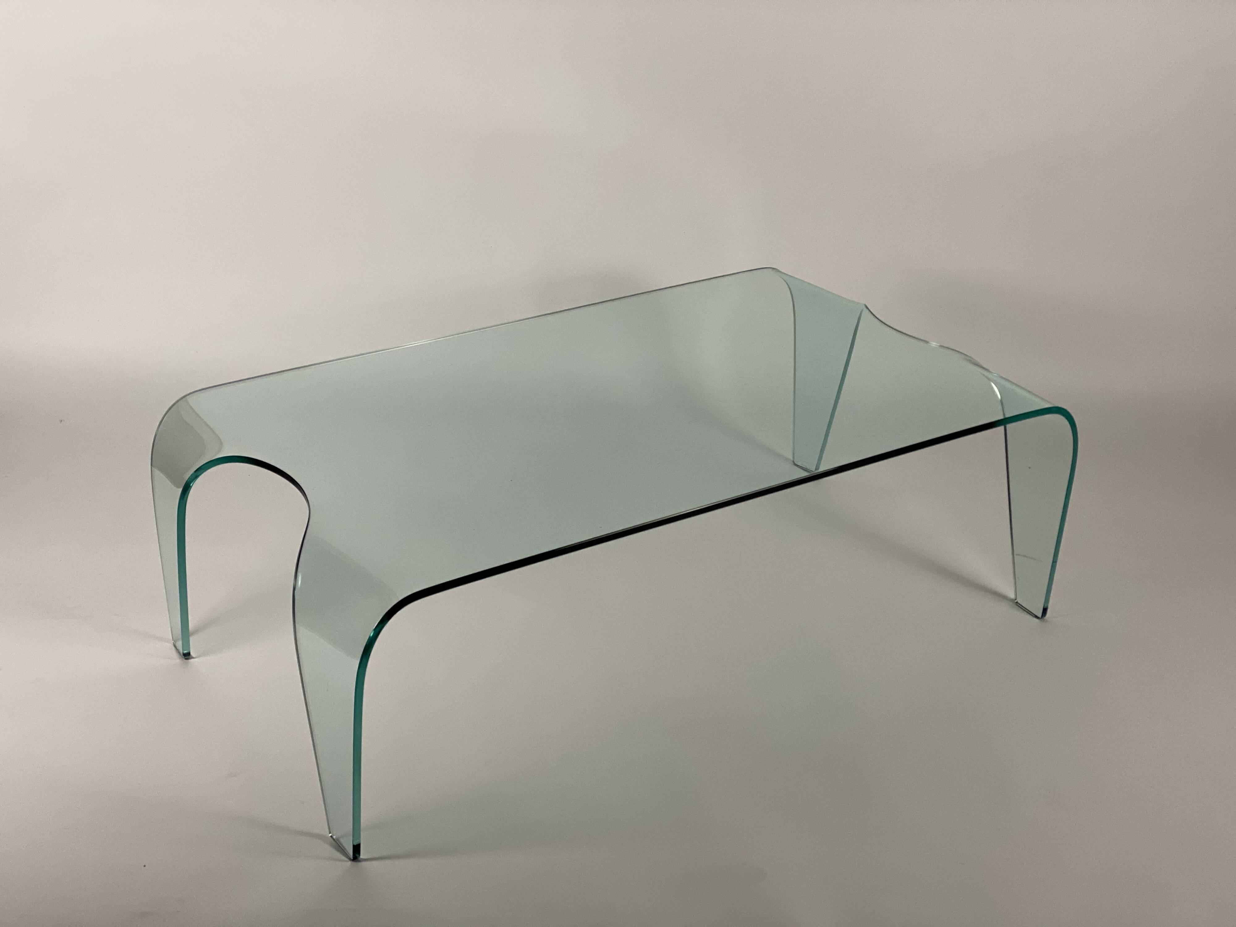 Glass coffee table around 1980