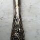 Art Nouveau salad servers in horn and silver metal
