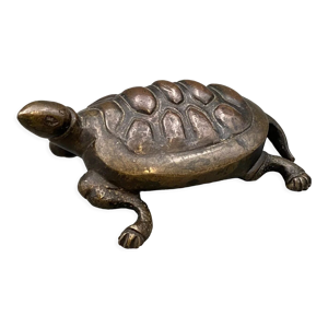 Tortue en bronze XIXe patine chocolatée