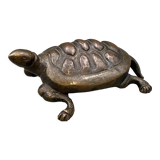 Bronze turtle XIXth Chocolate patina Fine carving