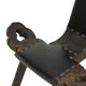 Mid Century Brutalist Tripod Chair Pine Faux Leather Spain