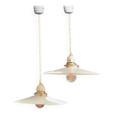 Pair of opaline bistro 1920 porcelain sockets