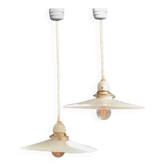 Pair of opaline bistro 1920 porcelain sockets
