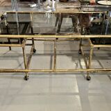 Coffee table and nesting tables Bamboo model - Bronze Italy 1970