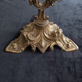Swivel table mirror in golden metal
