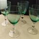4 Water glasses or large wine glasses in green glass