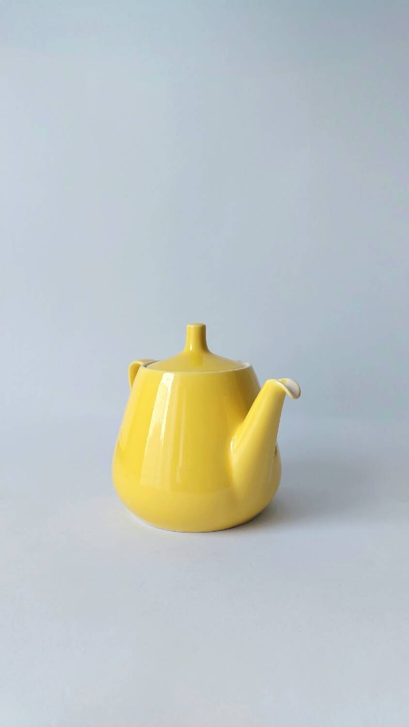 Théière vintage jaune Villeroy & Boch vaisselle rétro