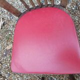 Chaises bistrot baumann bois et simili cuir rouge