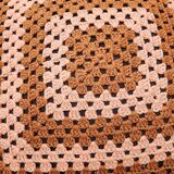Old vintage retro crochet cushion