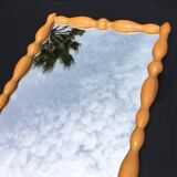 Turned wooden mirror