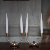 Pair of art deco lamps, pair of art deco candlesticks, table lamps, decoration