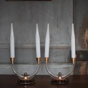Pair of art deco lamps, pair of art deco candlesticks, table lamps, decoration