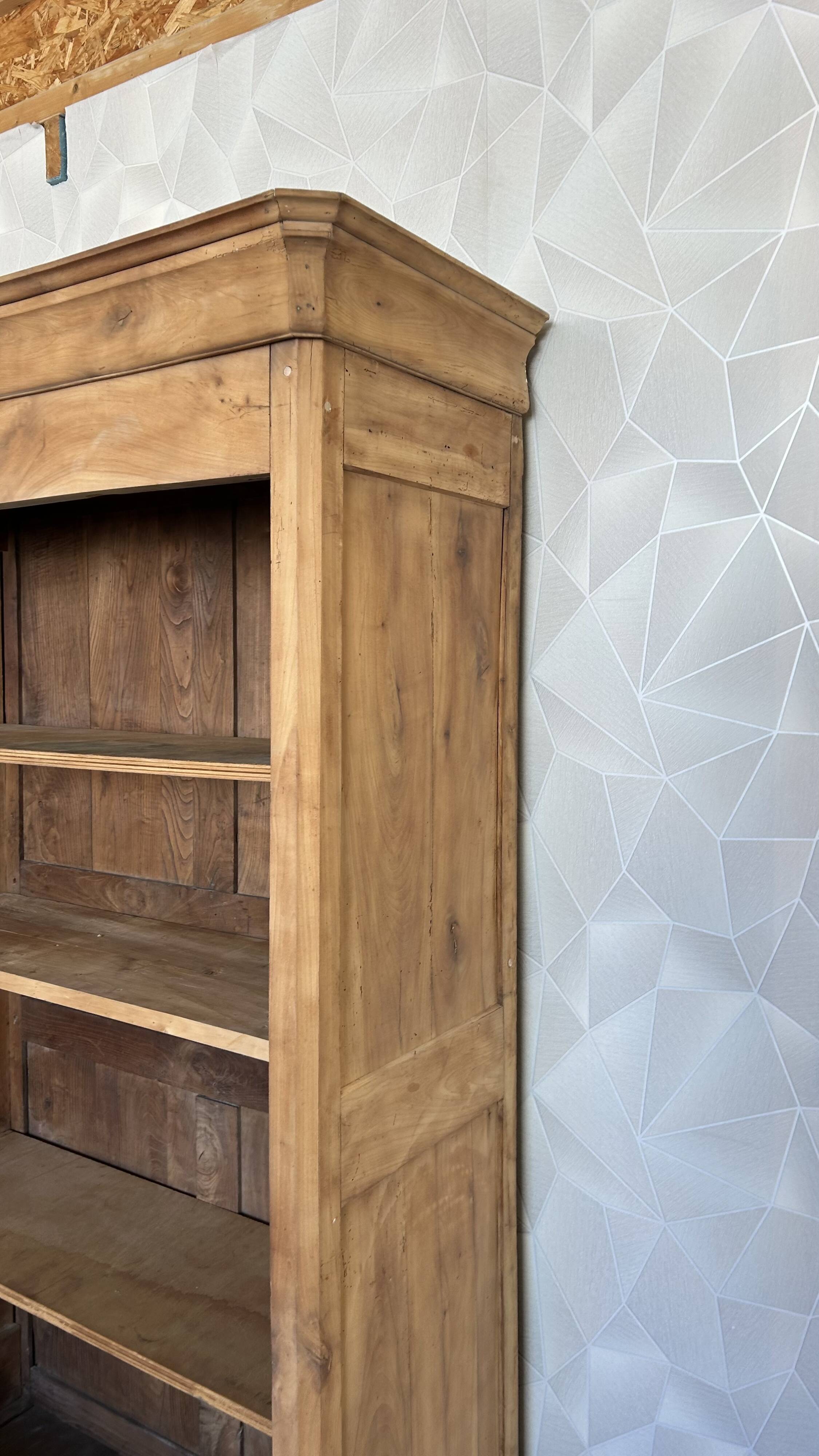 Old solid wood airbrushed wardrobe