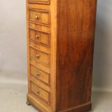 Louis Philippe bedside table in walnut with false drawers