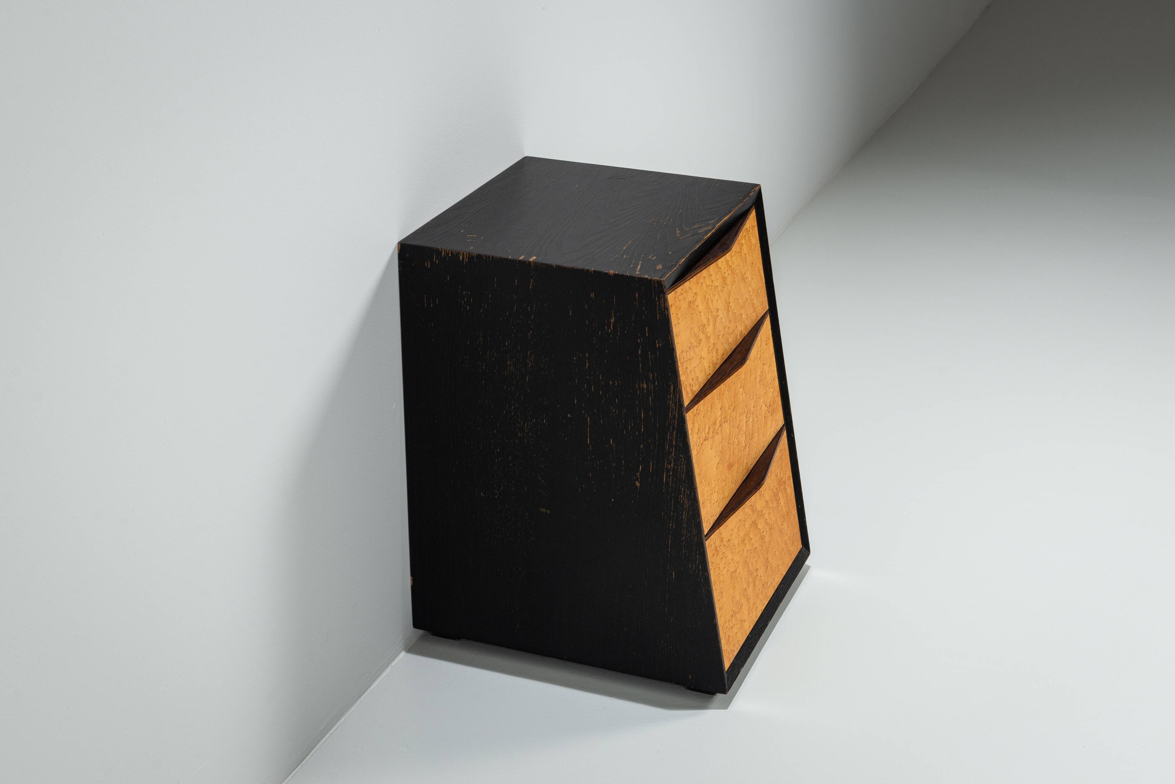 Architectural sloped chest of drawers