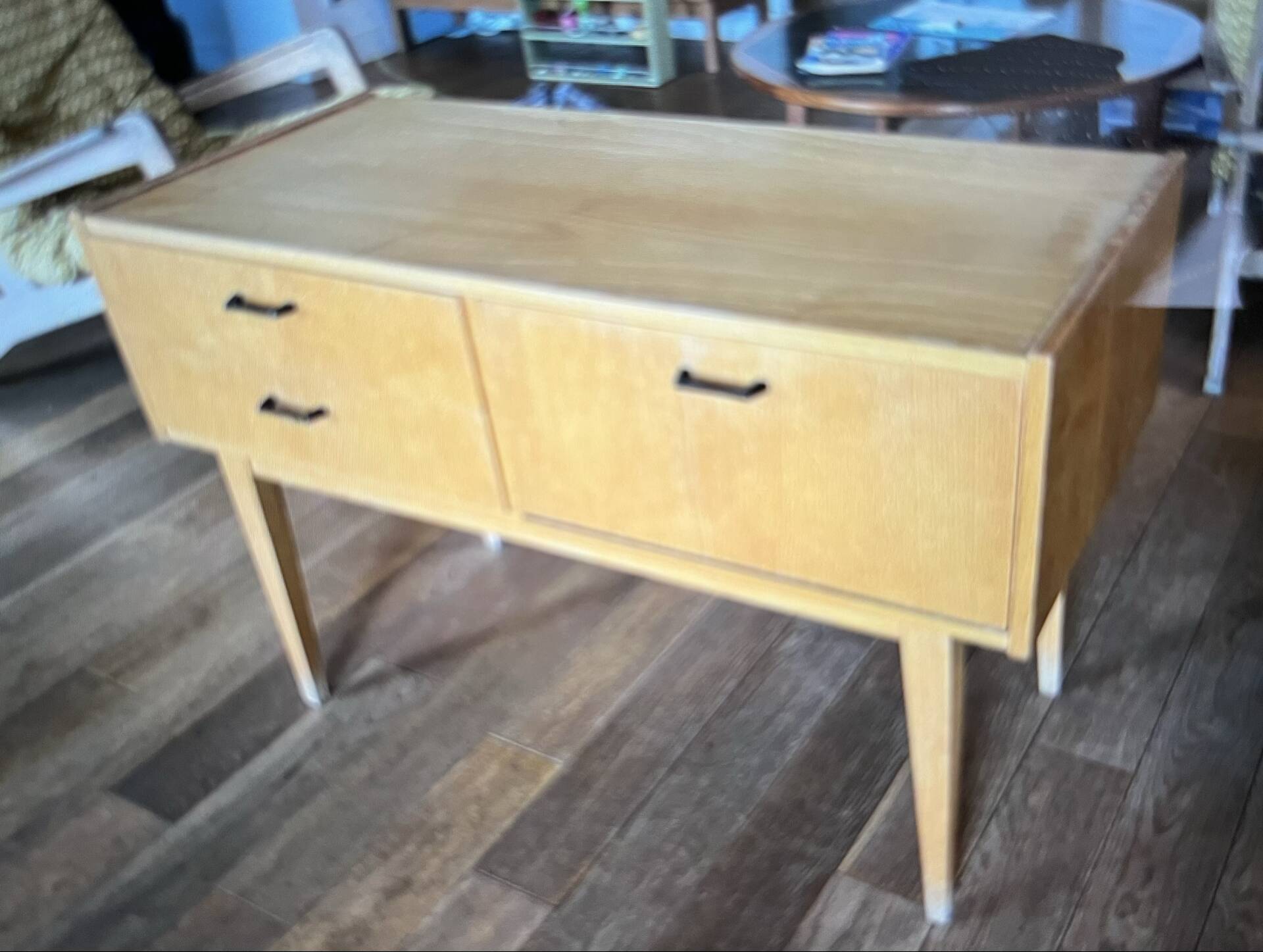 Light wood compact vintage sideboard